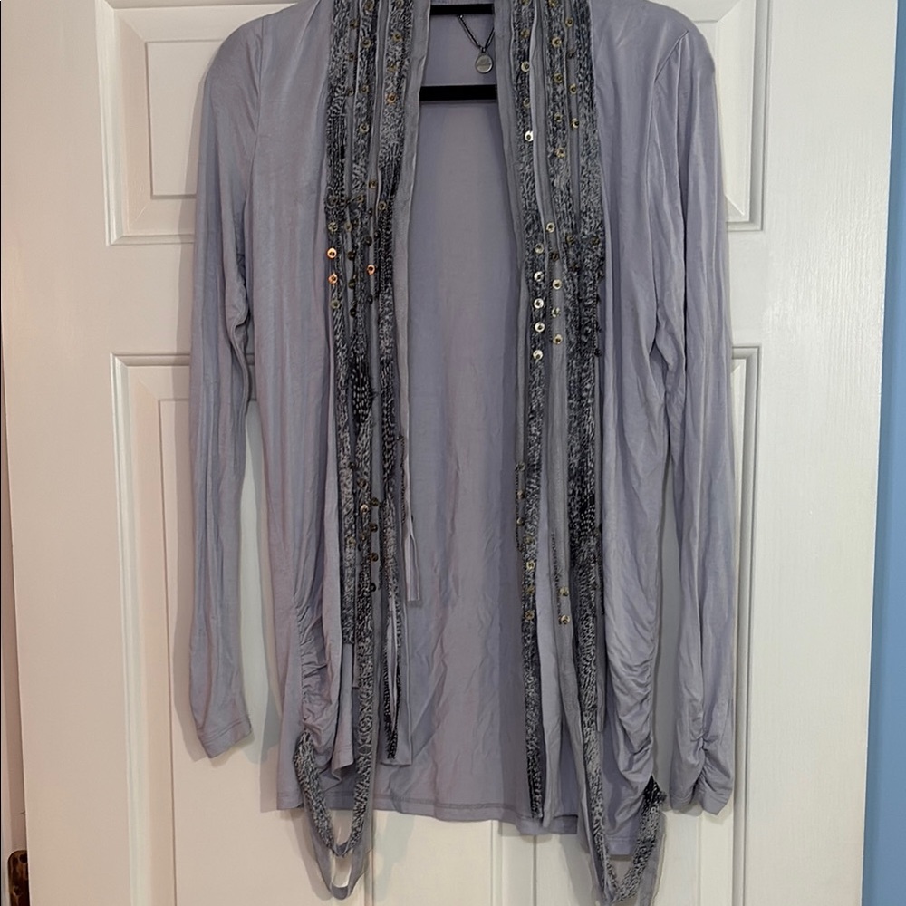 Stylish Purple Long Sleeve Cardigan